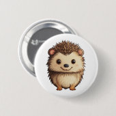 Cartoon egel illustratie ronde button 5,7 cm (Voorkant /achterkant)