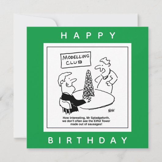 Cartoon Eiffeltoren modelleren Kaart (Voorkant)