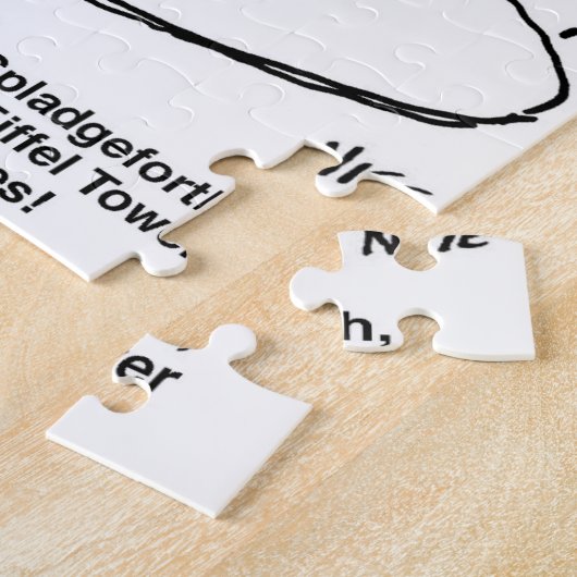 Cartoon Eiffeltoren modelleren Legpuzzel (Zijkant)