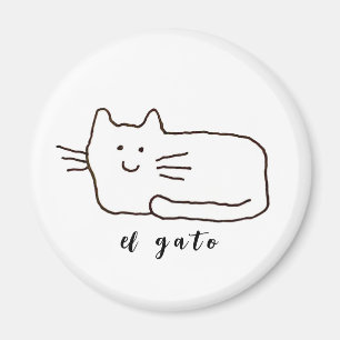 Cartoon El Gato Kat Krabbel Lijn Magneet