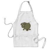 Cartoon Elephant Grey Animal Standaard Schort (Voorkant)