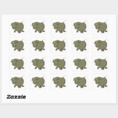 Cartoon Elephant Grey Animal Vierkante Sticker (Vel)