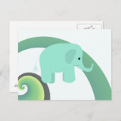 Cartoon Elephant met regenboog Briefkaart (Voorkant / Achterkant)