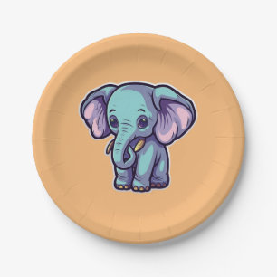 CARTOON ELEPHANT PAPIEREN BORDJE