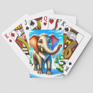 Cartoon Elephant Pokerkaarten
