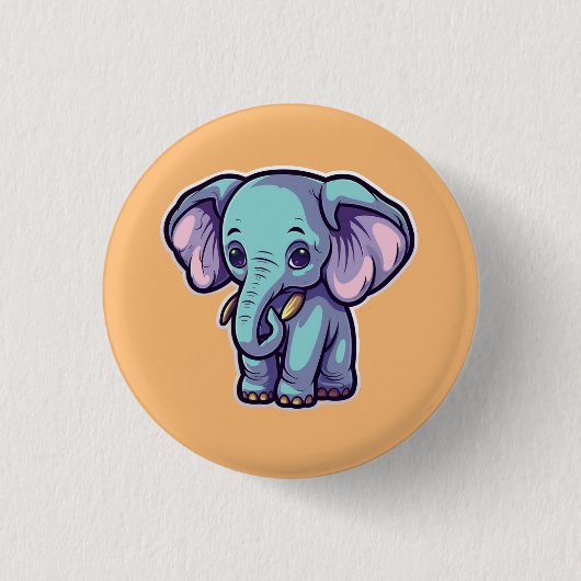 CARTOON ELEPHANT RONDE BUTTON 3,2 CM (Voorkant)
