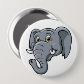Cartoon Elephant Ronde Button 4,0 Cm (Voorkant /achterkant)