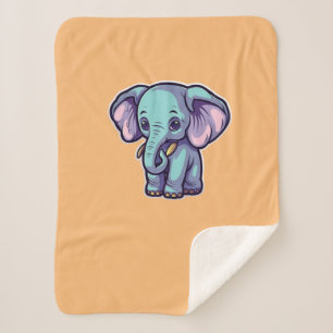 CARTOON ELEPHANT SHERPA DEKEN