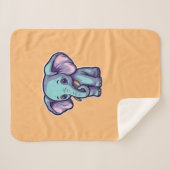 CARTOON ELEPHANT SHERPA DEKEN (Voorkant (horizontaal))