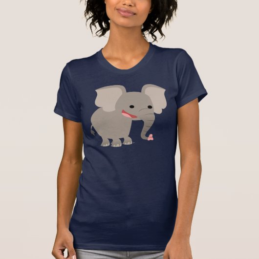 Cartoon Elephant Vrouwen T-shirt lachen (Voorkant)