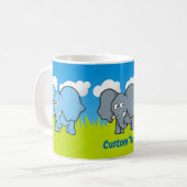Cartoon Elephants Café Mug (Devant gauche)