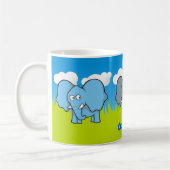 Cartoon Elephants Café Mug (Gauche)