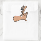 Cartoon Elk Moose. Vierkante Sticker (Tas)