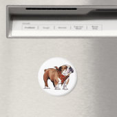 Cartoon Engels Bulldog Puppy Hondenmagneet Magneet (Insitu (Vaatwasser))