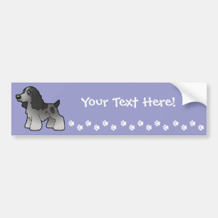 Cartoon English Cocker Spaniel Bumpersticker