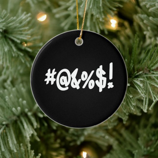 Cartoon Expletive Swearing Curse Funny Symbols Keramisch Ornament (Boom)