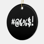 Cartoon Expletive Swearing Curse Funny Symbols Keramisch Ornament (Links)