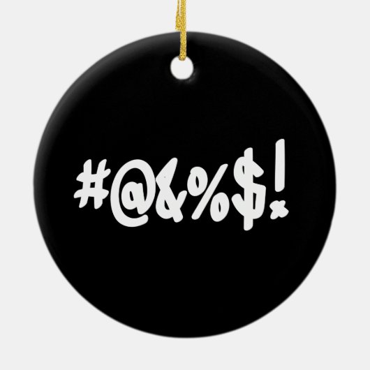 Cartoon Expletive Swearing Curse Funny Symbols Keramisch Ornament (Achterkant)