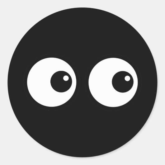 Cartoon Eyes Ronde Sticker (Voorkant)