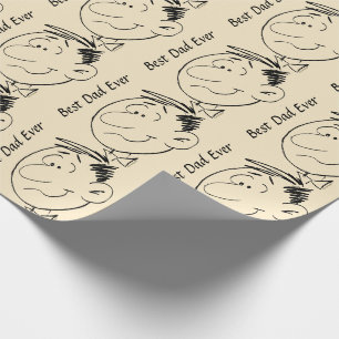 cartoon Face "Best Dad Ever" Cadeaupapier