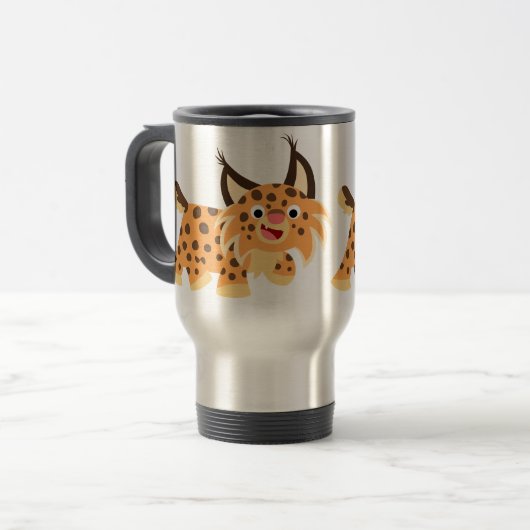 Cartoon Facétitif Cute Bobcat Commuter Mug (Devant gauche)