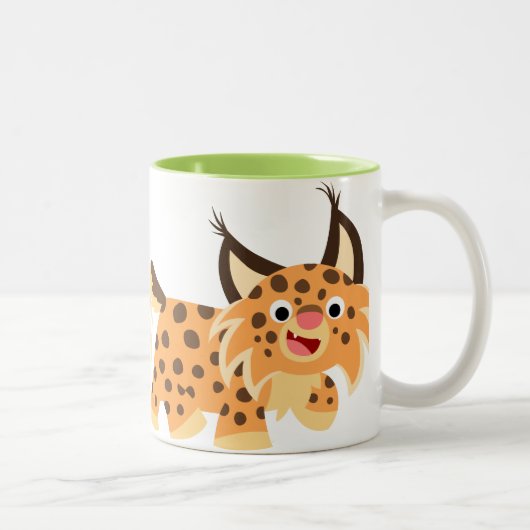 Cartoon Facétitif mignon Bobcat Mug (Droit)