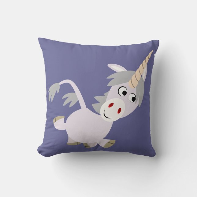 Cartoon Facétitif mignon Coussin Unicorn (Recto)