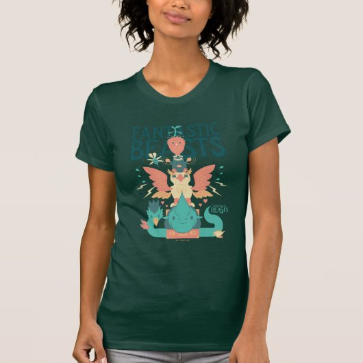 Cartoon Fantastic Beasts Emerge From Suitcase T-shirt (Voorkant)