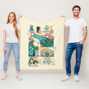 Cartoon Fantastic Beasts Scenes Fleece Deken