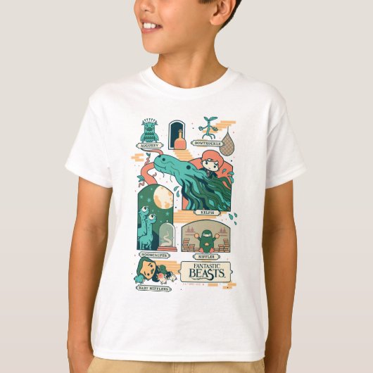 Cartoon Fantastic Beasts Scenes T-shirt (Voorkant)