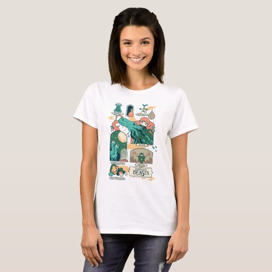 Cartoon Fantastic Beasts Scenes T-shirt (Voorkant volledig)