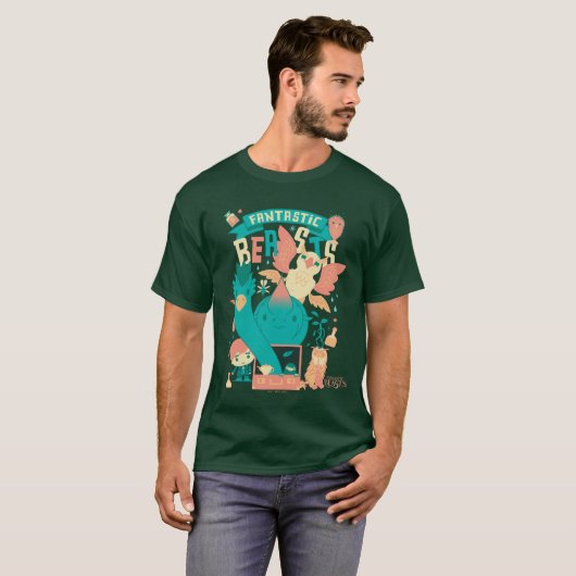 Cartoon Fantastic Beasts With Newt Scamander T-shirt (Voorkant volledig)