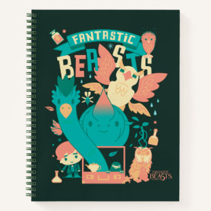 Cartoon Fantastische borsten met nieuwe scamander Notitieboek