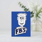 Cartoon FBI Agent Briefkaart (Staand voorkant)