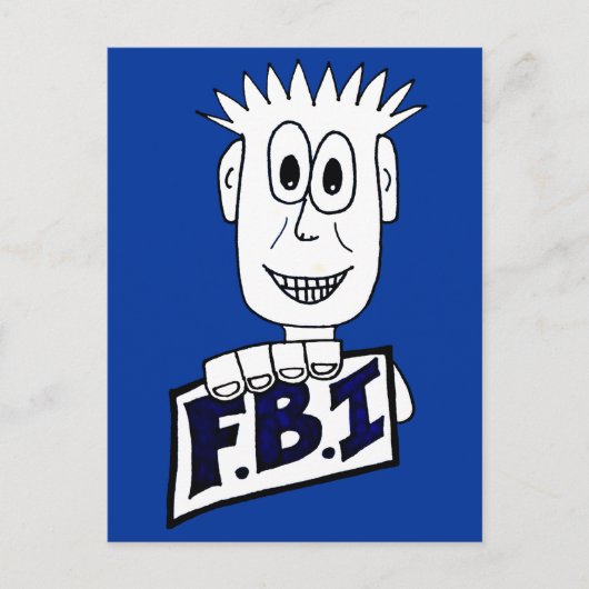 Cartoon FBI Agent Briefkaart (Voorkant)