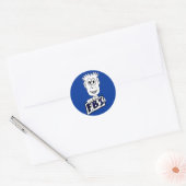 Cartoon FBI-agent Ronde Sticker (Envelop)