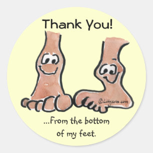 Cartoon Feet Hartelijk dank voor de ronde sticker