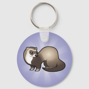 Cartoon Ferret Sleutelhanger