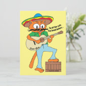 Cartoon Fiesta Cat Funny Cinco de Mayo Flat Kaart (Staand voorkant)