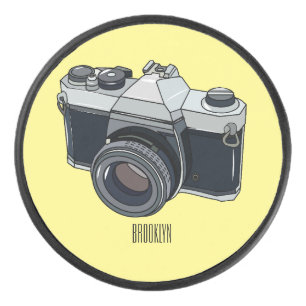 Cartoon filmcamera hockey puck
