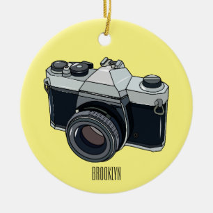Cartoon filmcamera keramisch ornament