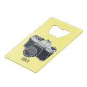 Cartoon filmcamera kredietkaart flessenopener (Voorkant Gekanteld)