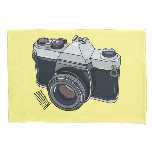 Cartoon filmcamera kussensloop (Voorkant)