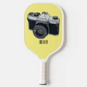 Cartoon filmcamera pickleball paddle (Achterkant)