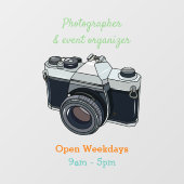 Cartoon filmcamera raamsticker (Vel)