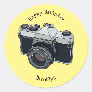 Cartoon filmcamera ronde sticker