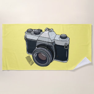 Cartoon filmcamera strandlaken
