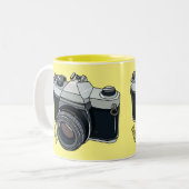 Cartoon filmcamera tweekleurige koffiemok (Voorkant links)