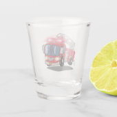 Cartoon Fire Engine Shot Glas (Achterkant)