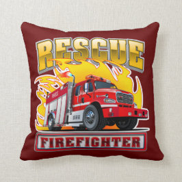 Cartoon Fire Truck T-Shirt Kussen